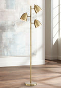 Aged Brass 3 Light Adjustable Dome Shade Floor Lamp S193