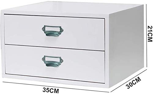 2 Layer Wood Desktop File Organizer with Drawers O43768