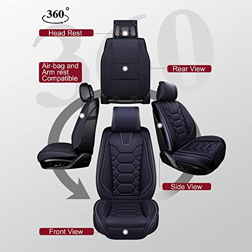 Black Leather Seat Covers for RAV4 (Sport Front Pair, Black&Gray) P321