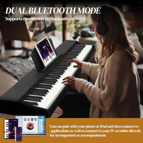 88 Key Full Size Digital Piano with Bench and 3 Pedal Unit (Black) Z542738