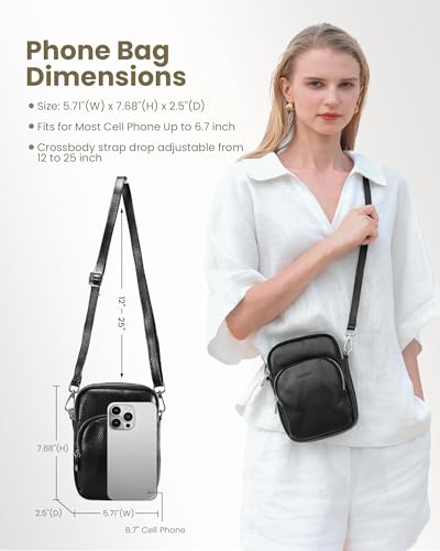 Small Genuine Leather Crossbody Bag with RFID Blocking Card Slots J263