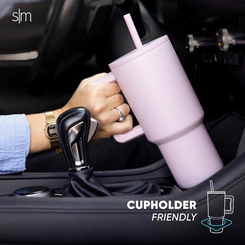 30 oz Insulated Stainless Steel Tumbler with Handle and Straw Lid O528952