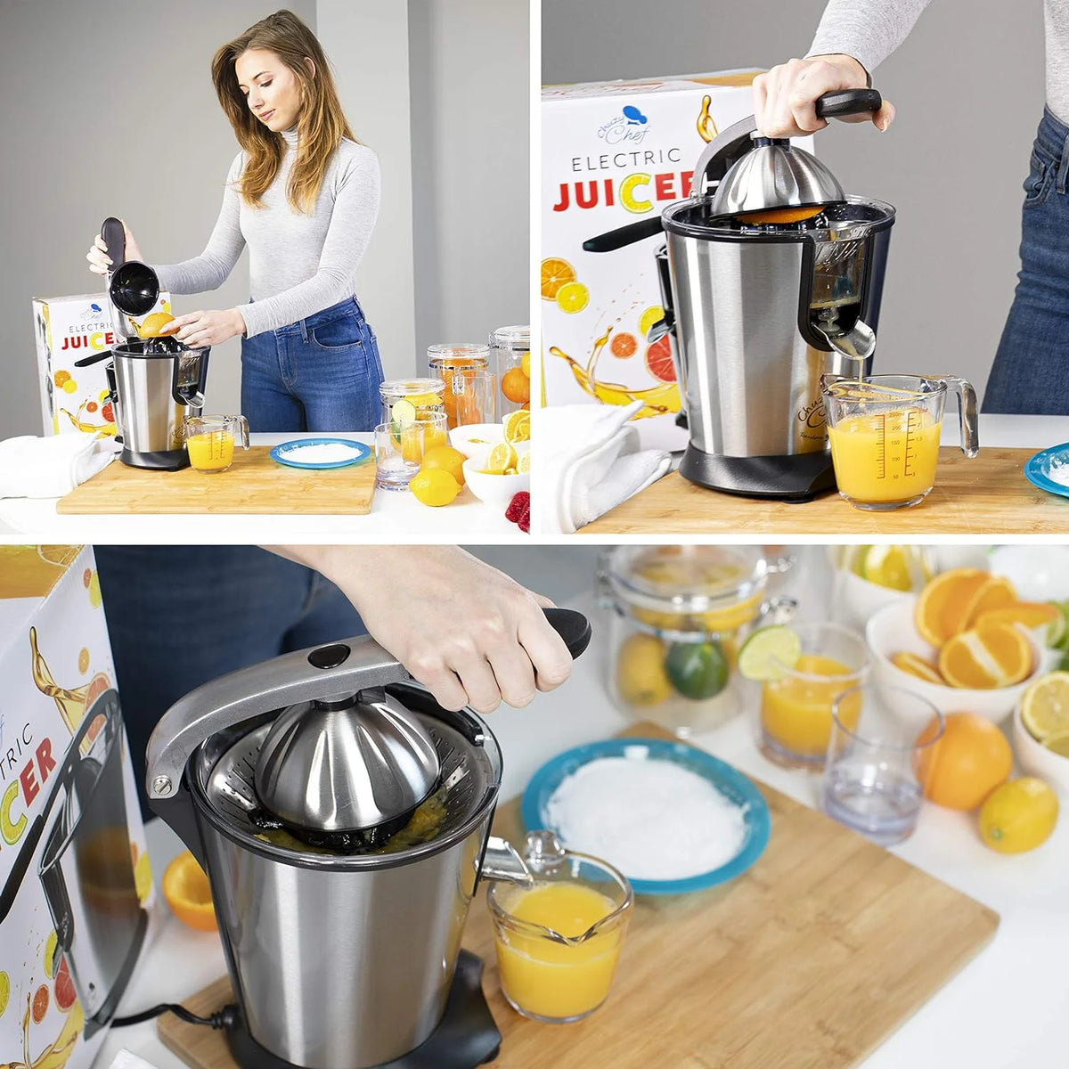 Stainless Steel Electric Citrus Juicer with Anti-Drip Citrus Press 300 Watt Motor K711