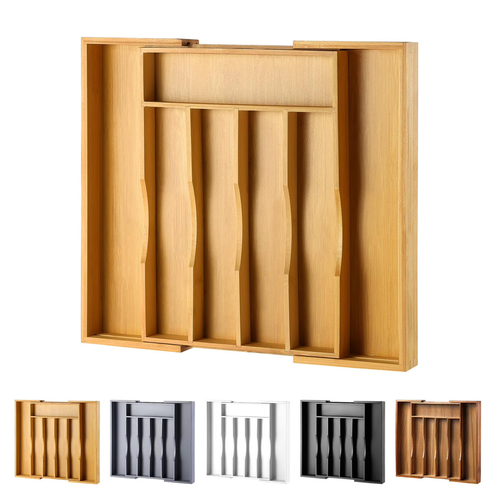 Bamboo Adjustable Expandable Silverware Tray A41877