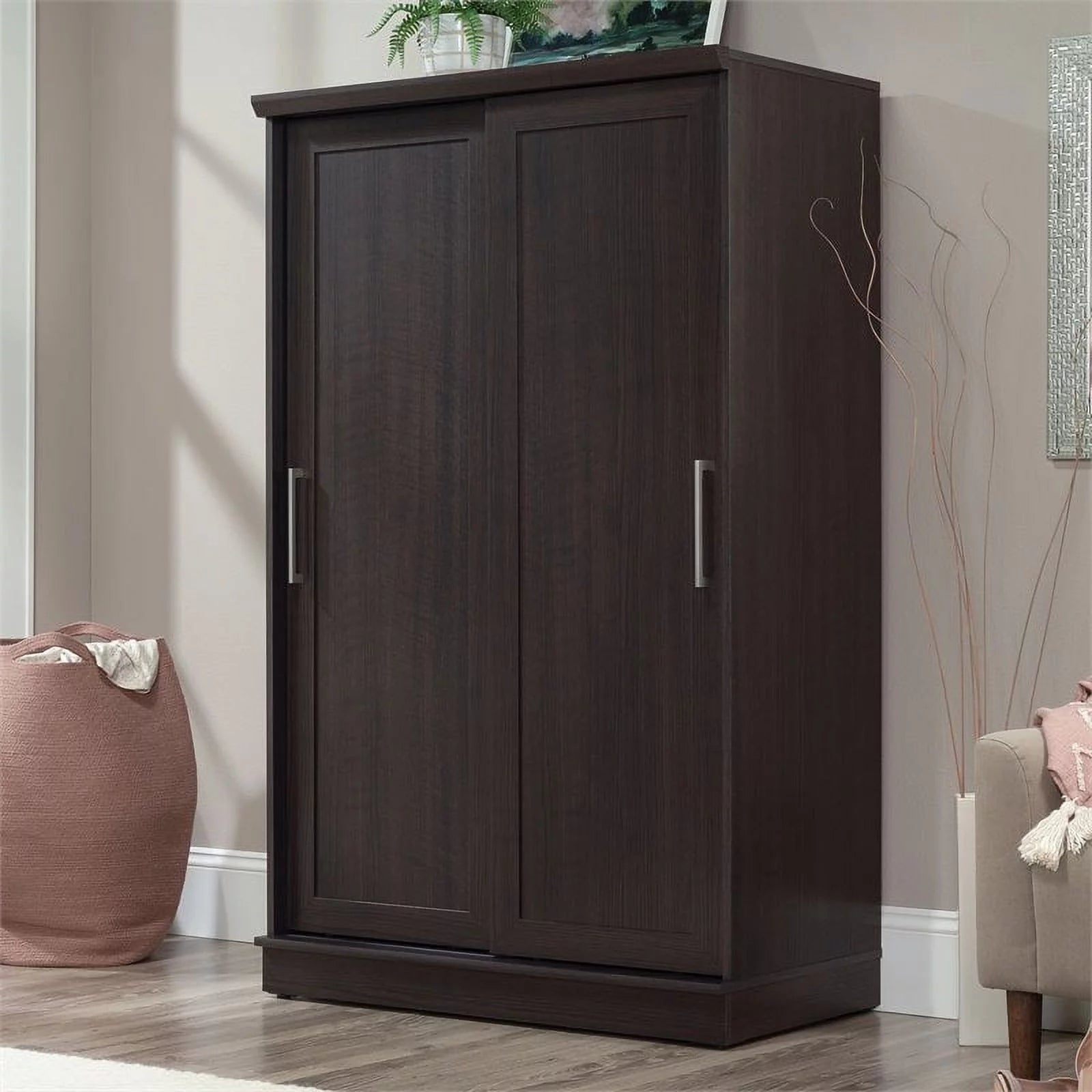 Contemporary Engineered Wood Wardrobe Armoire V93279