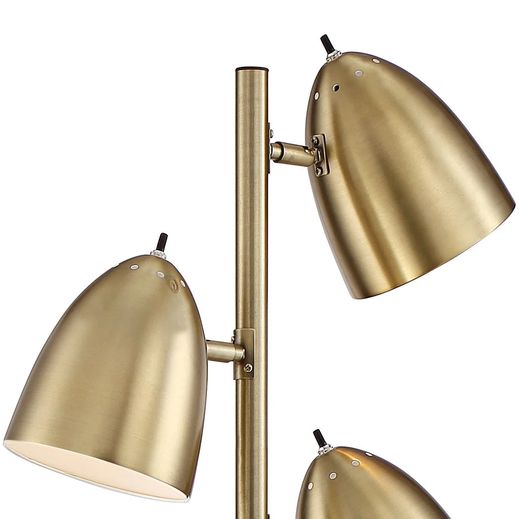 Aged Brass 3 Light Adjustable Dome Shade Floor Lamp S193