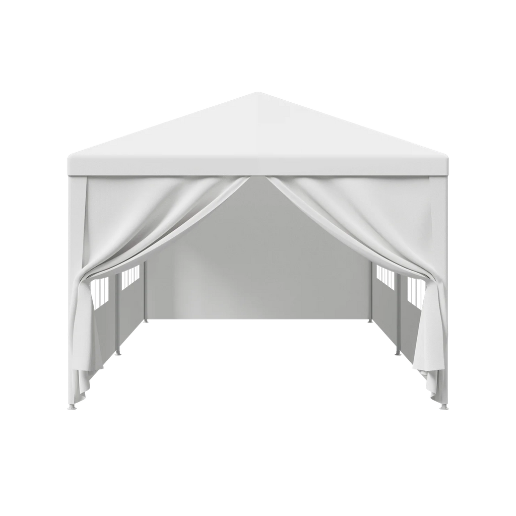White 10x20FT Outdoor Gazebo Canopy Tent with 6 Removable Walls D766