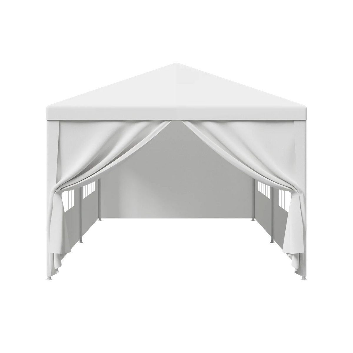 White 10x20FT Outdoor Gazebo Canopy Tent with 6 Removable Walls D766