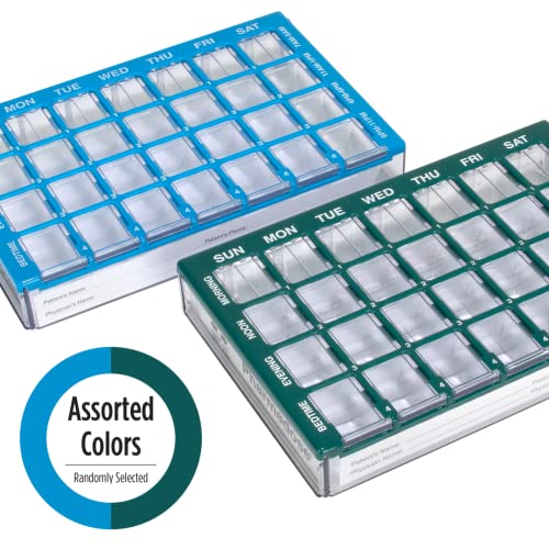 Weekly AM/PM Pill Case, 4 Times a Day, Blue H278462