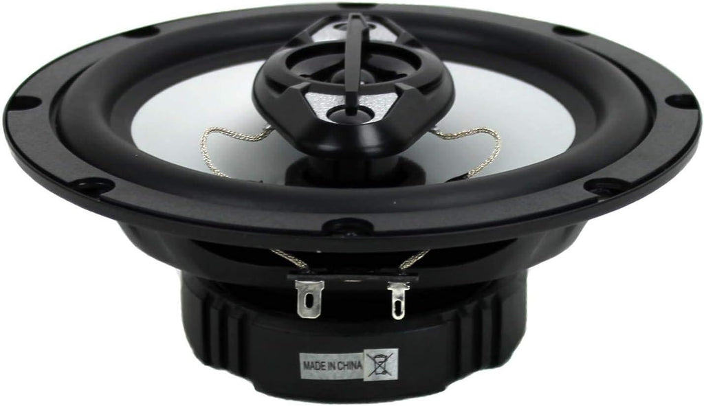 6.5" 4-Way Car Audio Coaxial Speakers, Black (6 Speakers) Q390