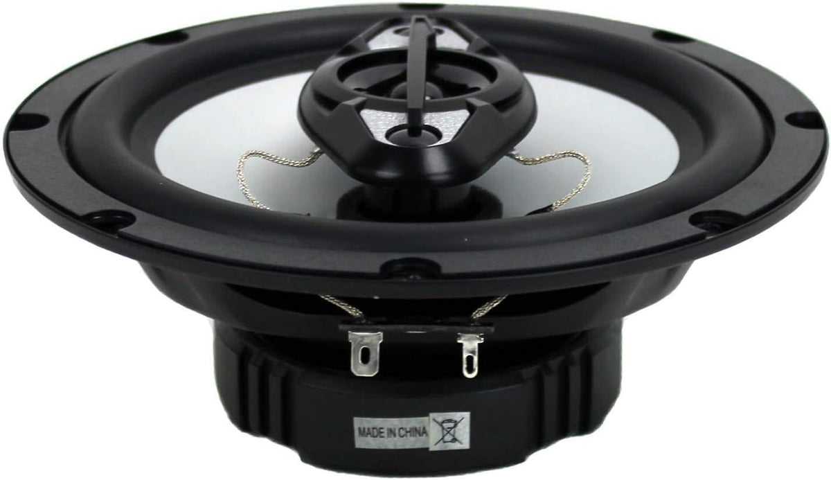 6.5" 4-Way Car Audio Coaxial Speakers, Black (6 Speakers) Q390