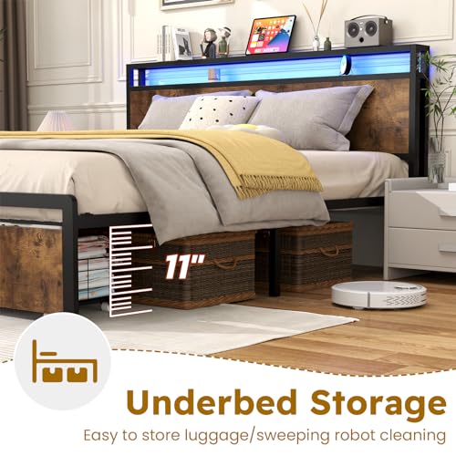 Gray Full Size Bed Frame with 4 Storage Drawers L841343
