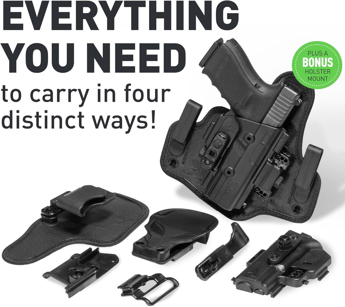 4 in 1 Holster - IWB, Appendix, OWB Paddle, OWB Belt Slide - Right Hand Draw G851503