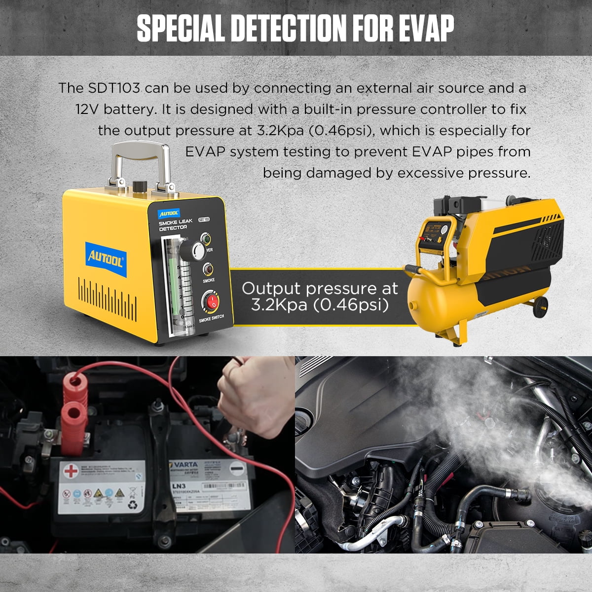 DC12V Car EVAP Smoke Machine Leak Tester X983