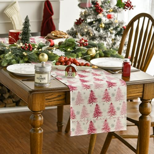 Green Christmas Table Runner 13x72 Inch E442