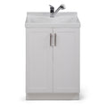 Laundry Cabinet with Pull-Out Faucet and ABS Sink, Pure White G97965
