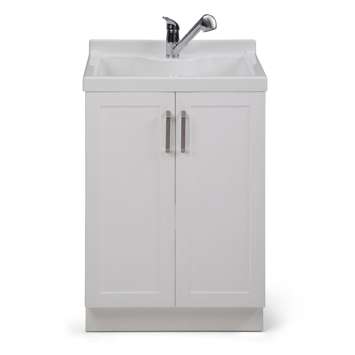 Laundry Cabinet with Pull-Out Faucet and ABS Sink, Pure White G97965