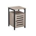 Greige Nightstand End Table with Cabinet and Shelf U550020
