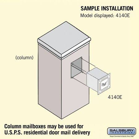 Cast Aluminum Column Mailbox - Non-Locking - Black N326033