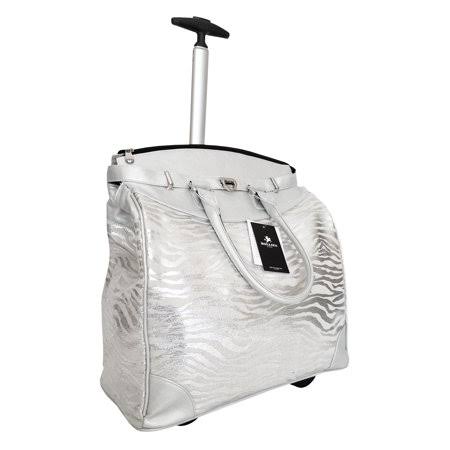 Silver Zebra Rolling Computer Laptop Bag R610