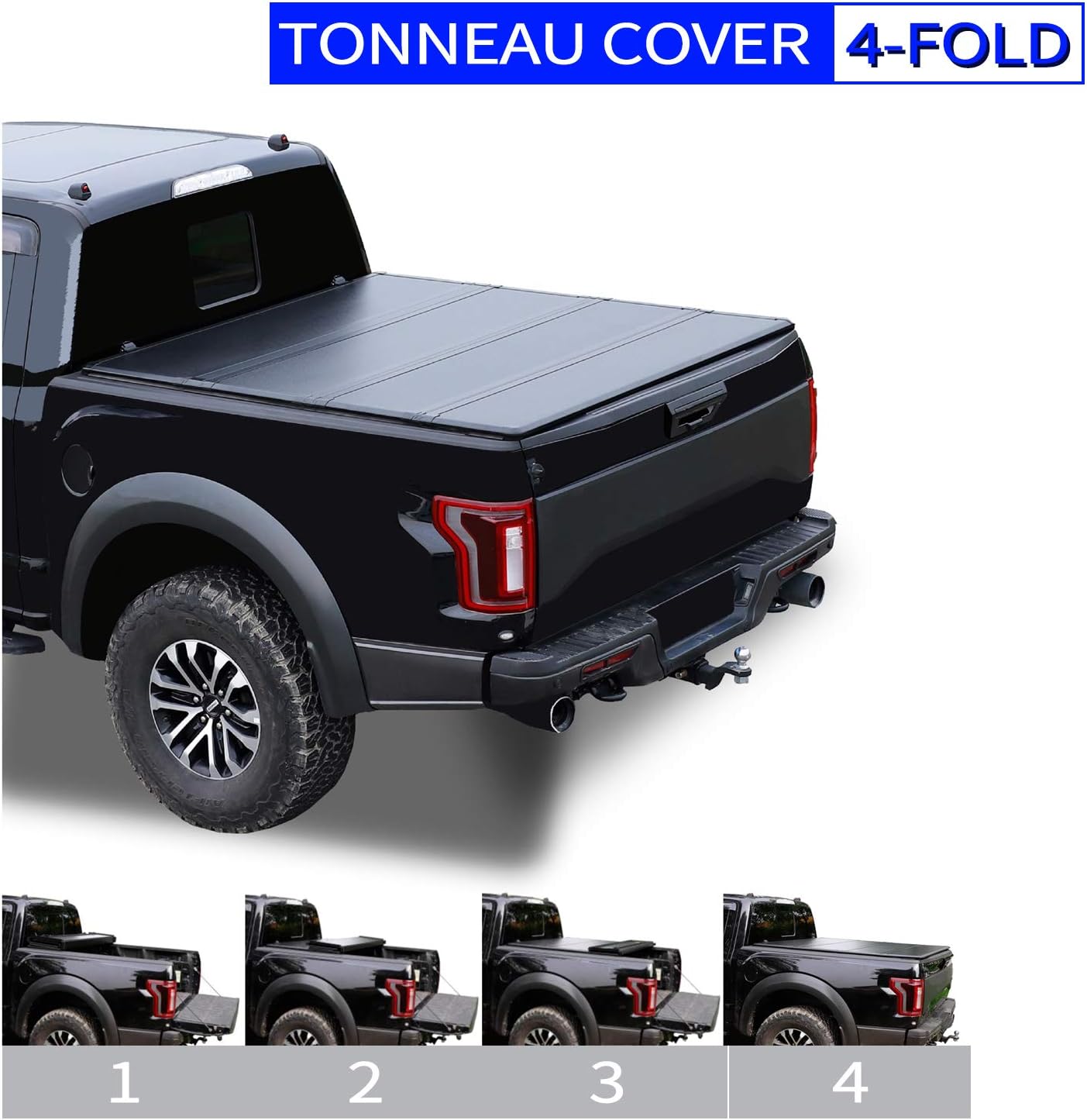 5'5" Hard Fiberglass Quad Fold Truck Bed Tonneau Cover M774