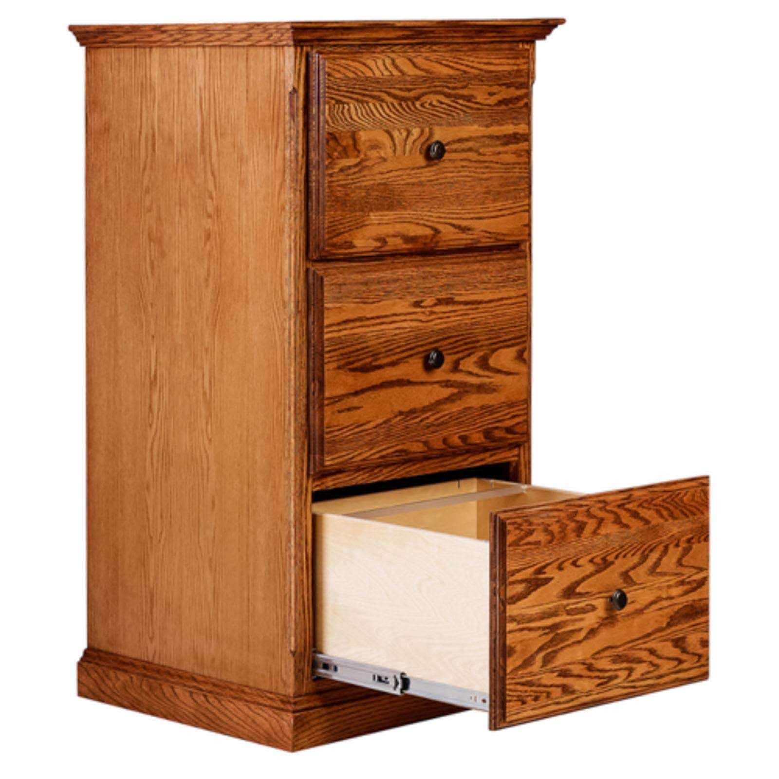 Three Drawer File Cabinet with Black Knobs Unfinished Alder C883292