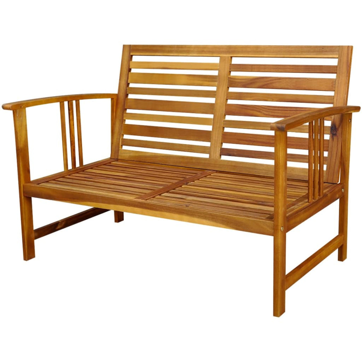 4 Piece Acacia Wood Patio Lounge Set with White Cushions I813