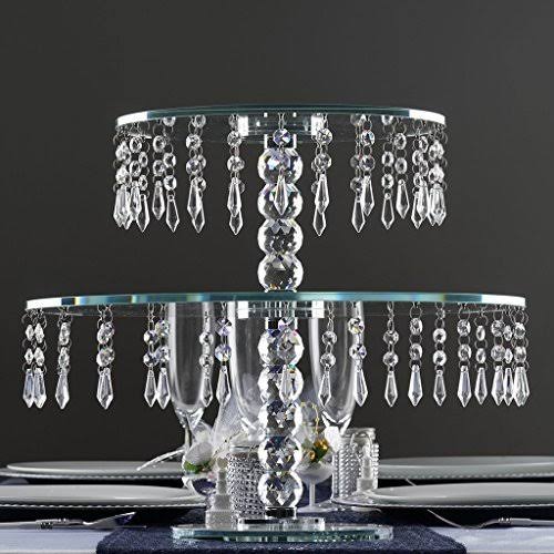 16x22 Round Crystal Glass Wedding Cake Riser Stand Y5808