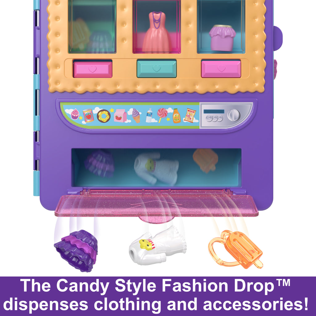 Candy Style Fashion Drop Playset with 2 Dolls, Vending Machine, 35+ Accessories I56913