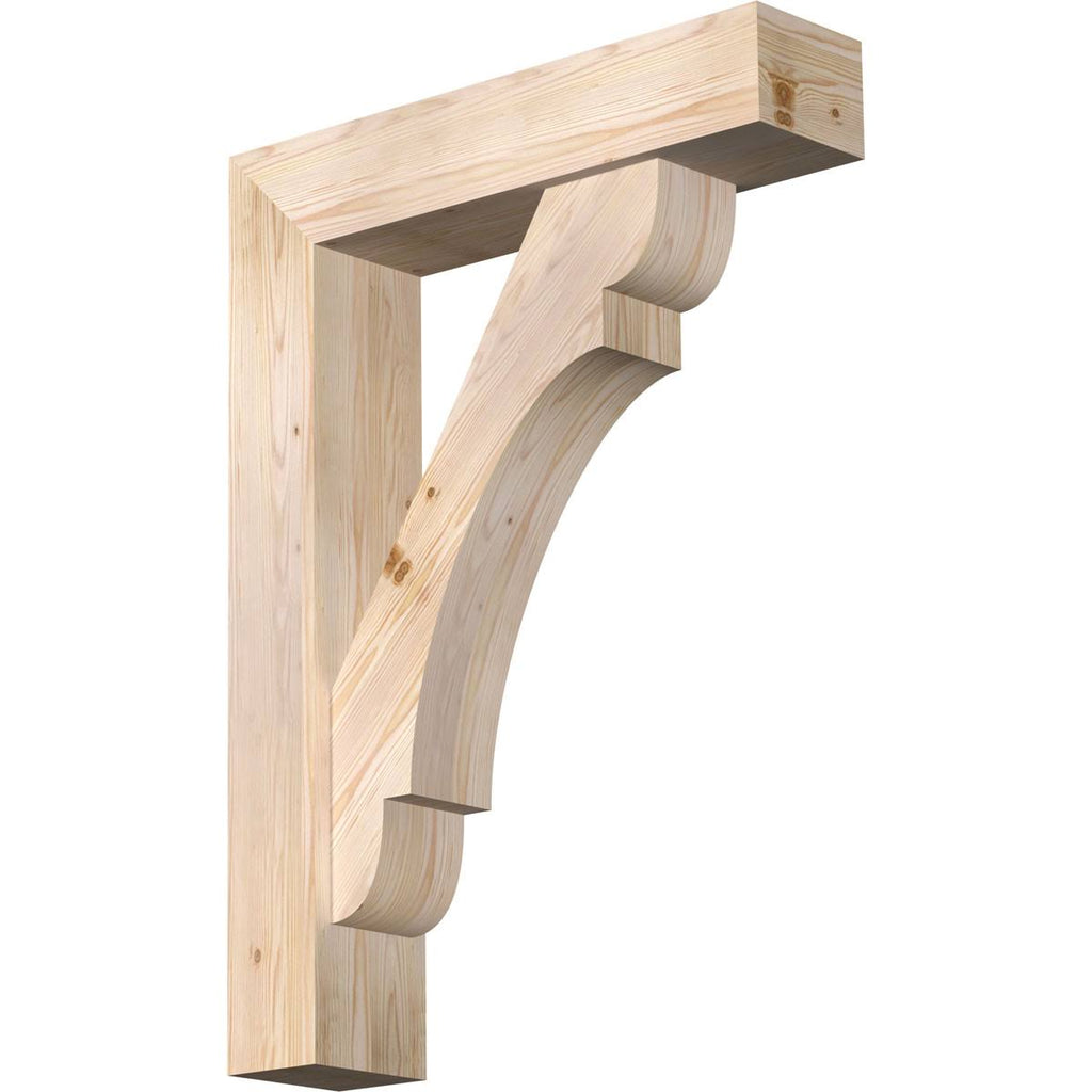 Douglas Fir Smooth Bracket with Offset Brace F3414
