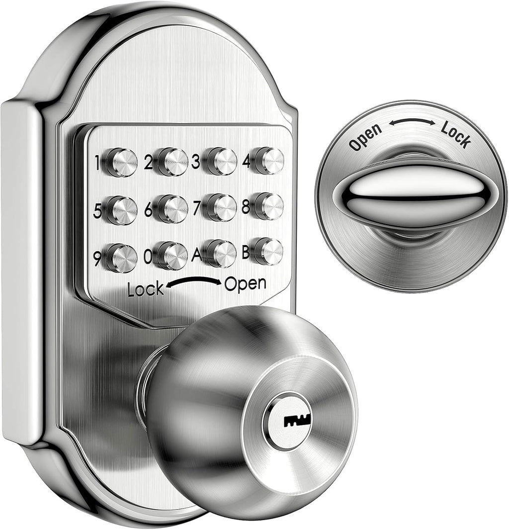 Keyless Entry Deadbolt Stainless Steel Digital Code Keypad Door Knob Weatherproof Pack of 2 U250