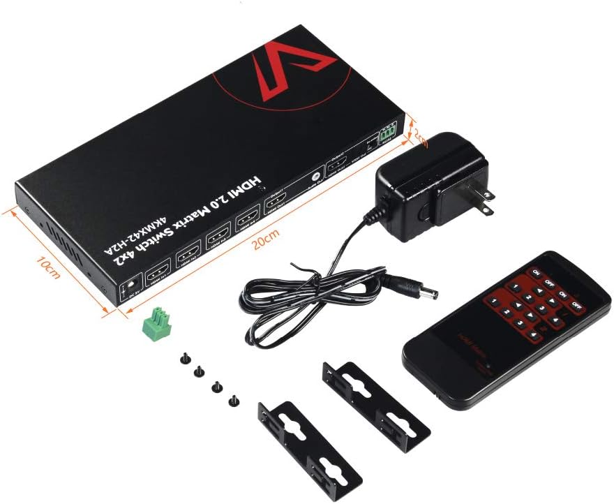 HDMI 2.0 Matrix Switch 4x2 4K@60Hz HDR ARC HDCP 2.2 18Gbps V647