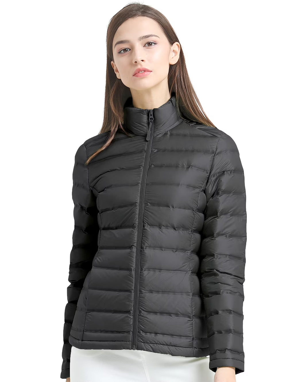 Packable Ultralight Quilted Down Puffer Coat L1317
