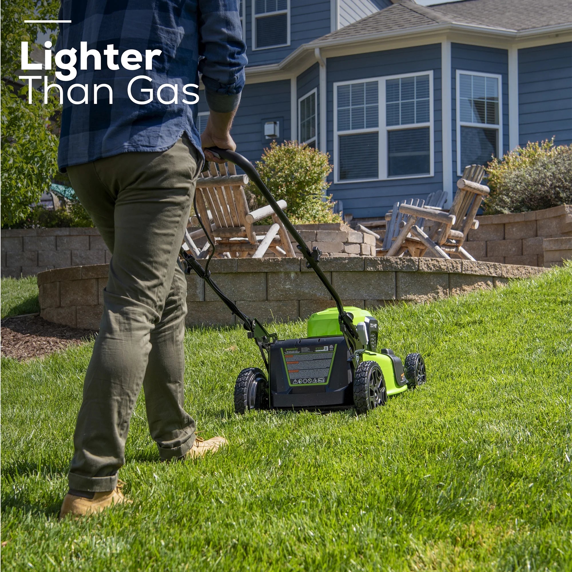 48V 20" Battery-Powered Lawn Mower with Two 4.0Ah Batteries & Charger A166