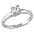 10kt White Gold Created White Sapphire Solitaire Ring N76015