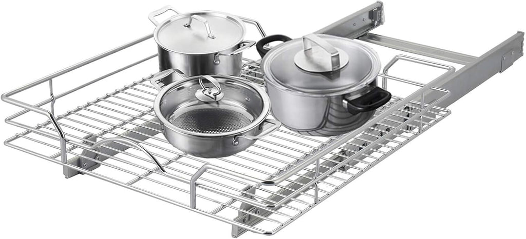 2 Tier Chrome Finish Slide Out Cabinet Organizer K980