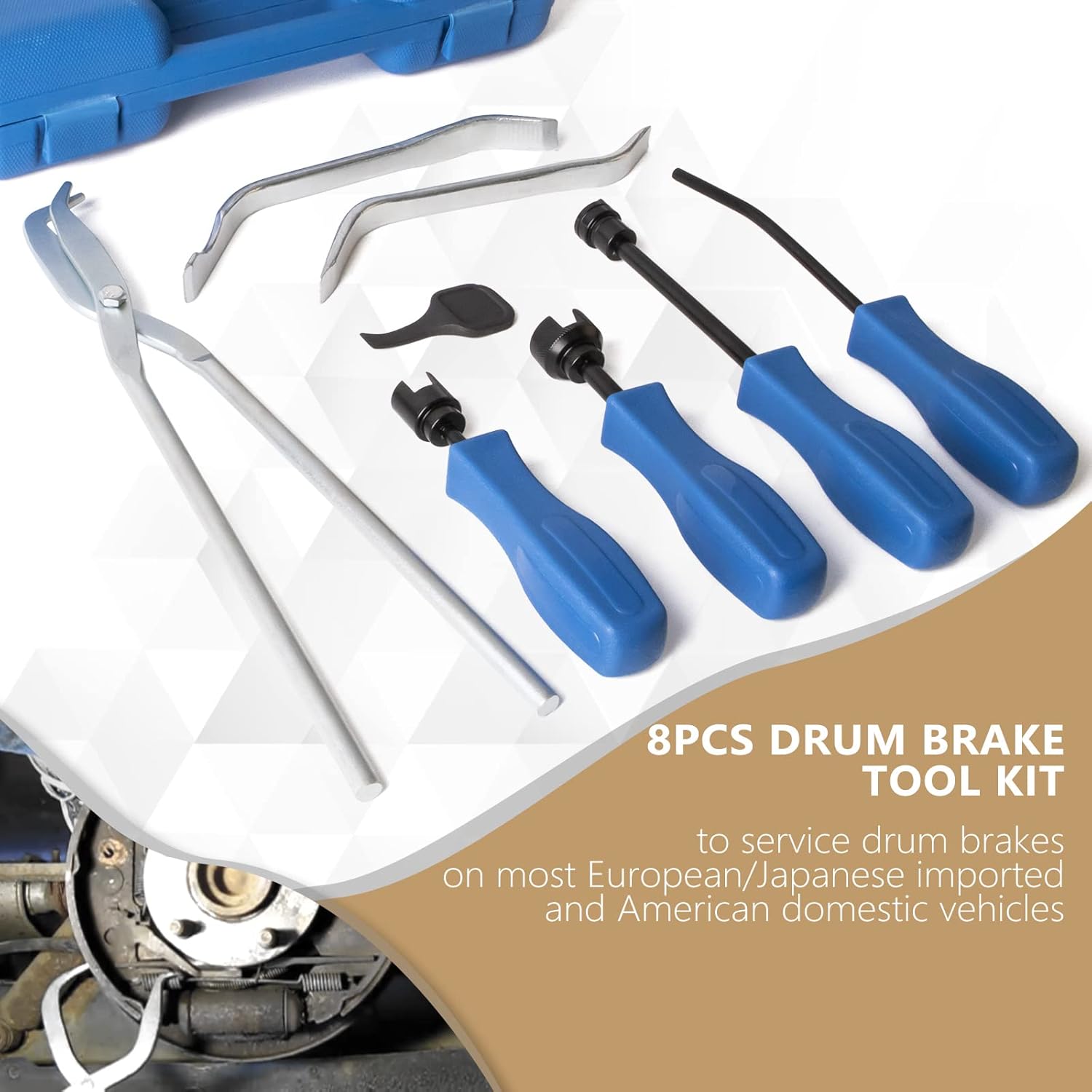 32PC Brake Tool Set Disc Brake Piston Caliper Compression Tool and Drum Brake Adjusting Tool Kit O137