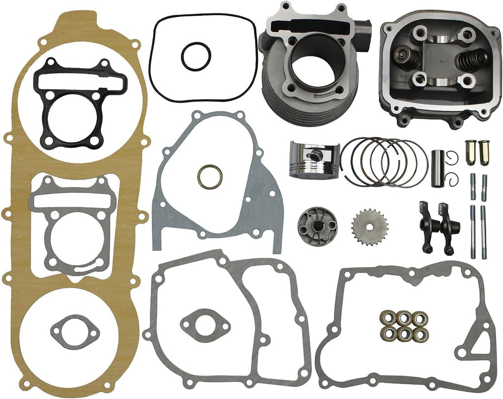 57.4mm Bore 150cc GY6 Engine Rebuild Kit Cylinder Head Pack of 2 D786