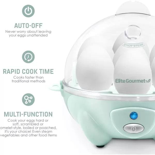 7 Egg Capacity Electric Egg Cooker with Auto Shut-Off D842
