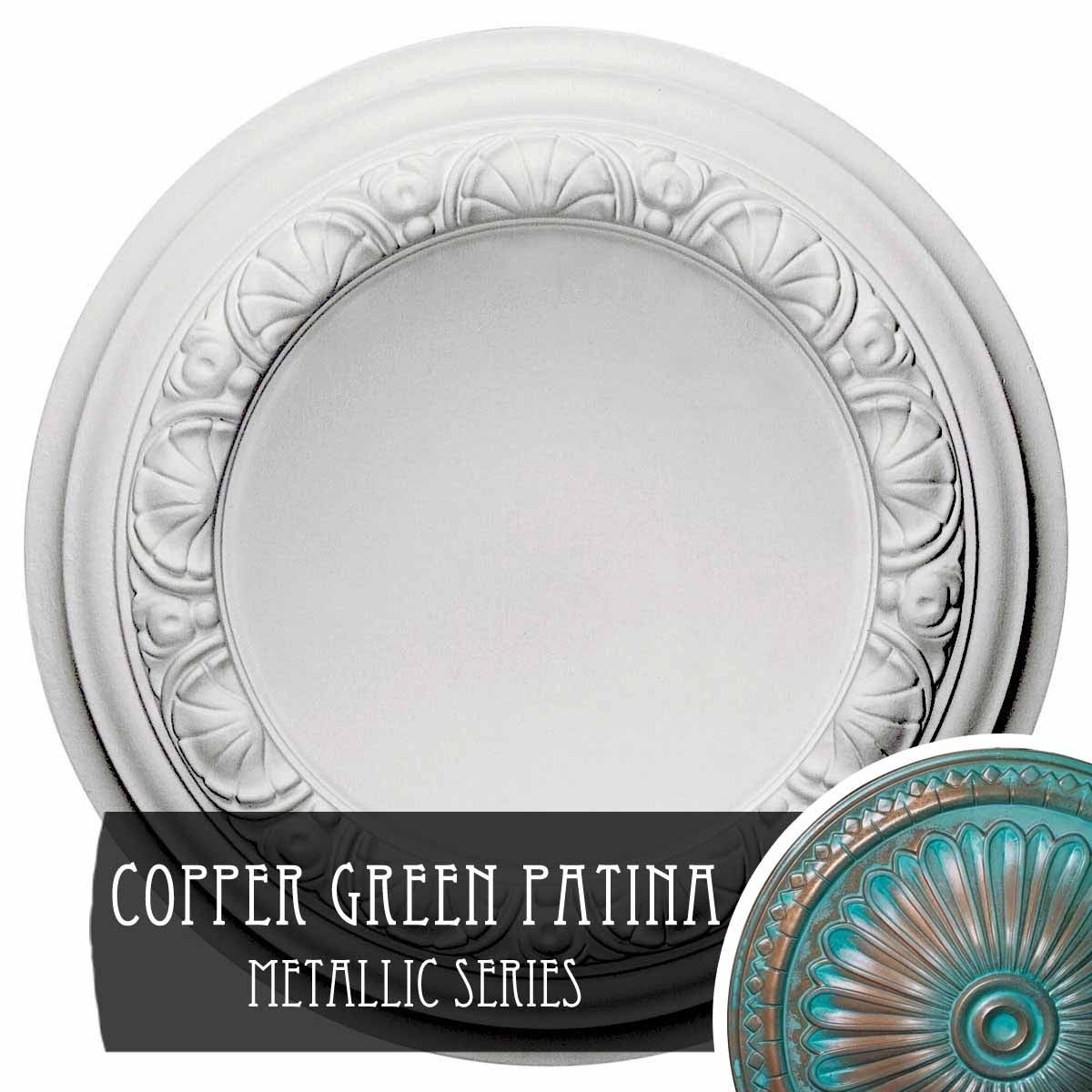 12 1/2x22OD x 1 1/2x22P Ceiling Medallion Copper Green Patina Finished G145987