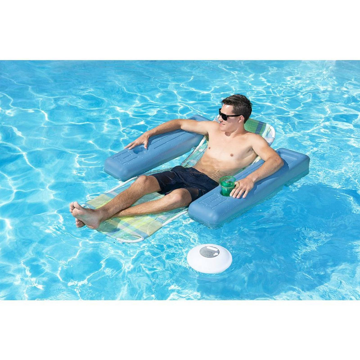 Caribbean Plaid Swimming Pool Lounge Float E496859