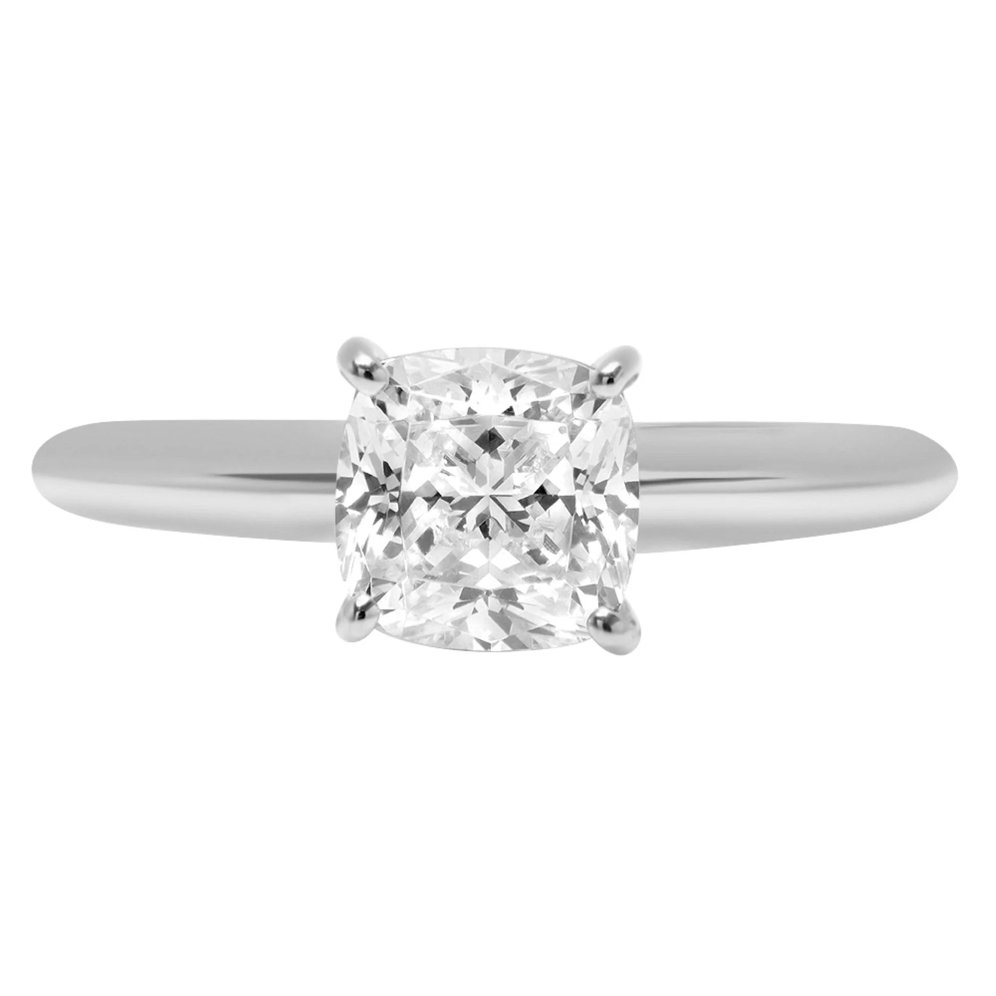 18K White Gold Solitaire Engagement Ring B951