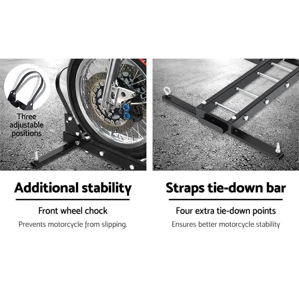Motorcycle Carrier 2 Arms Rack Ramp Hitch Towbar X283927