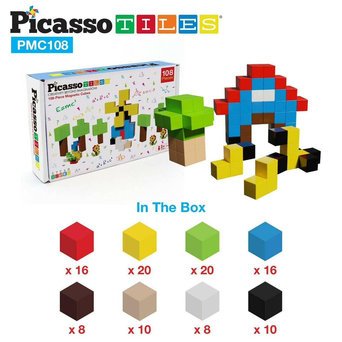 108 Piece Magnetic Building Cubes Toy Set J648149