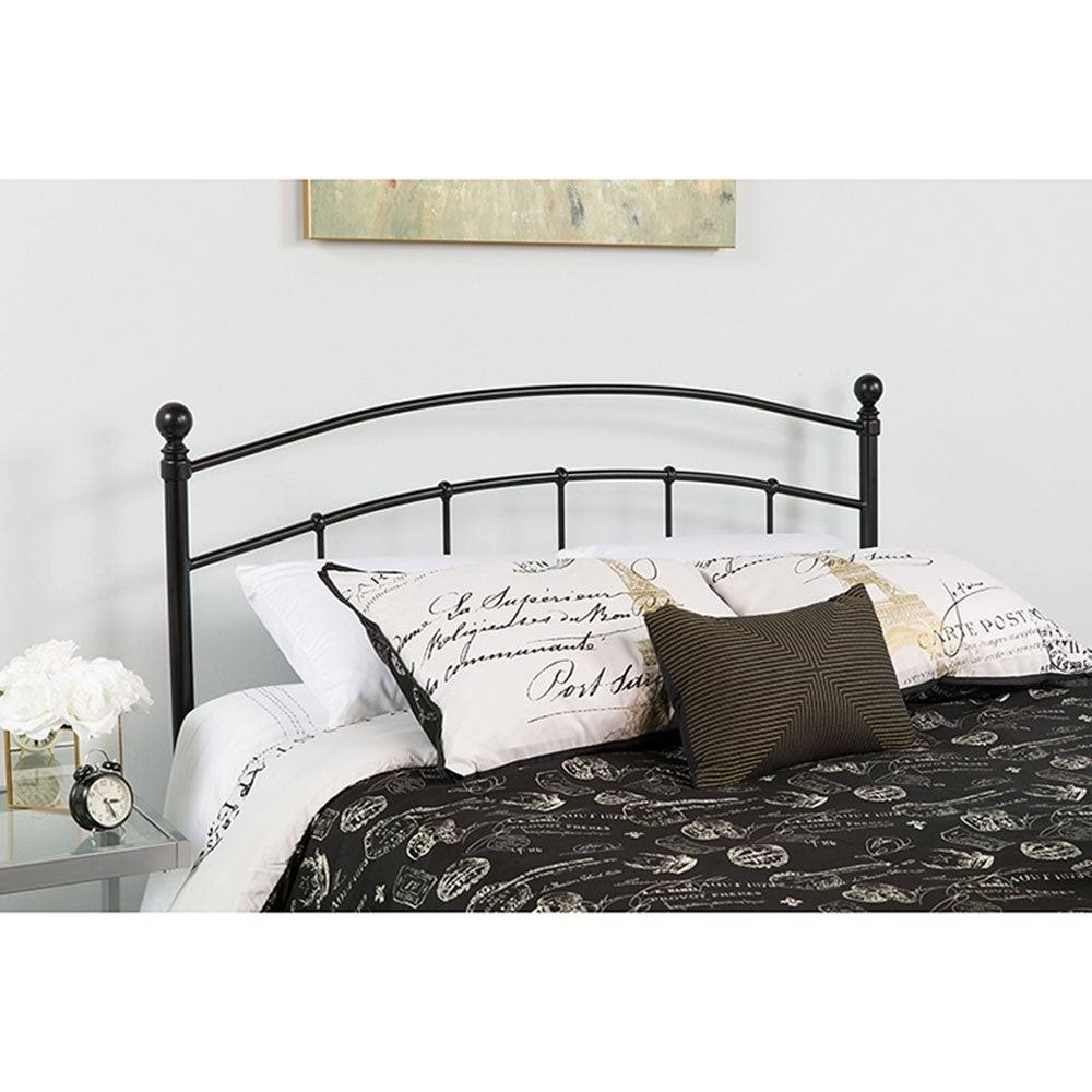 Black Metal Queen Size Open Slat Headboard N47485
