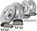 FRONT 294mm + REAR 302mm D/S 5 Lug Rotors + Brake Pads + Clips D3726