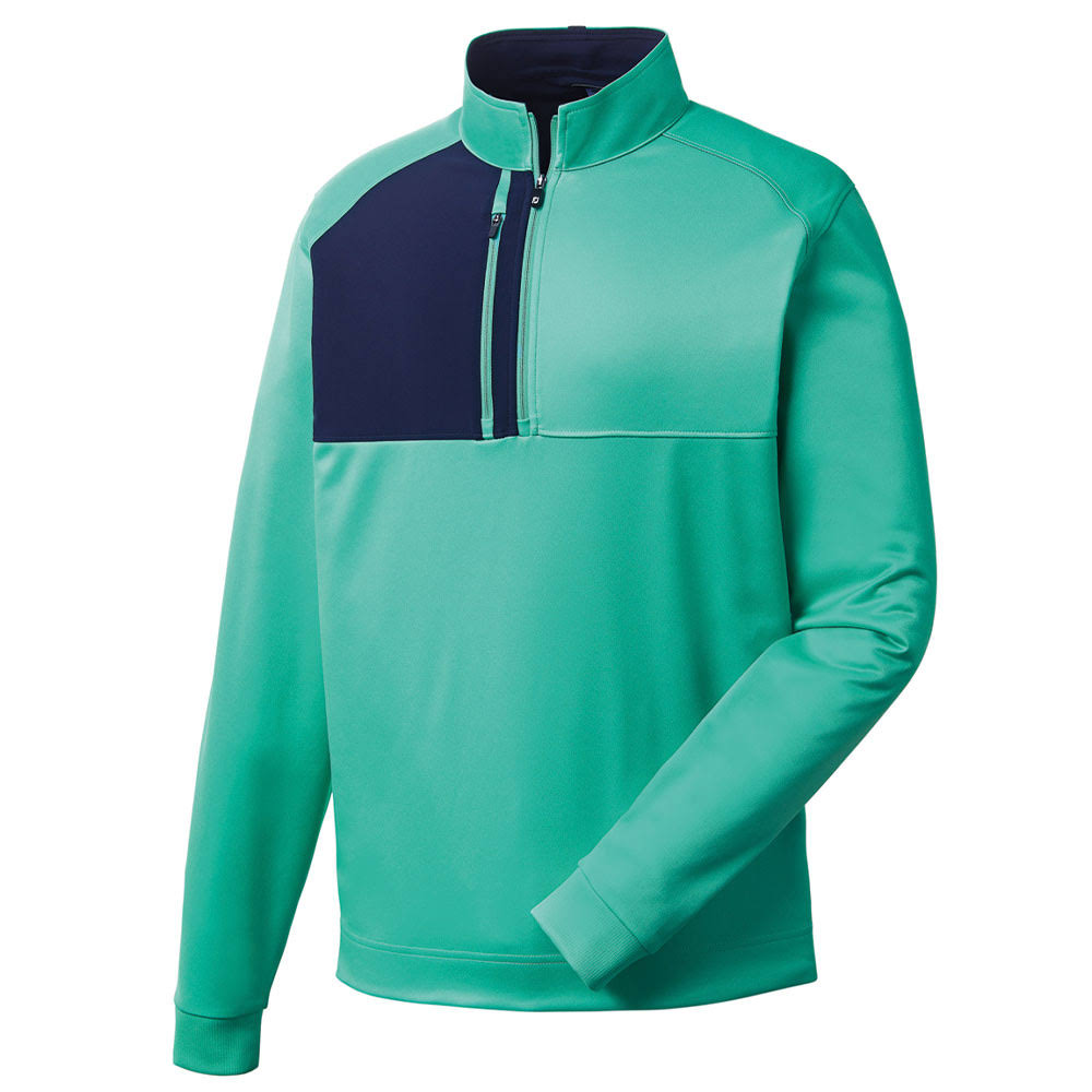 Men's Brushed Back Pique Sport Midlayer Size 2XL, Spearmint S4175
