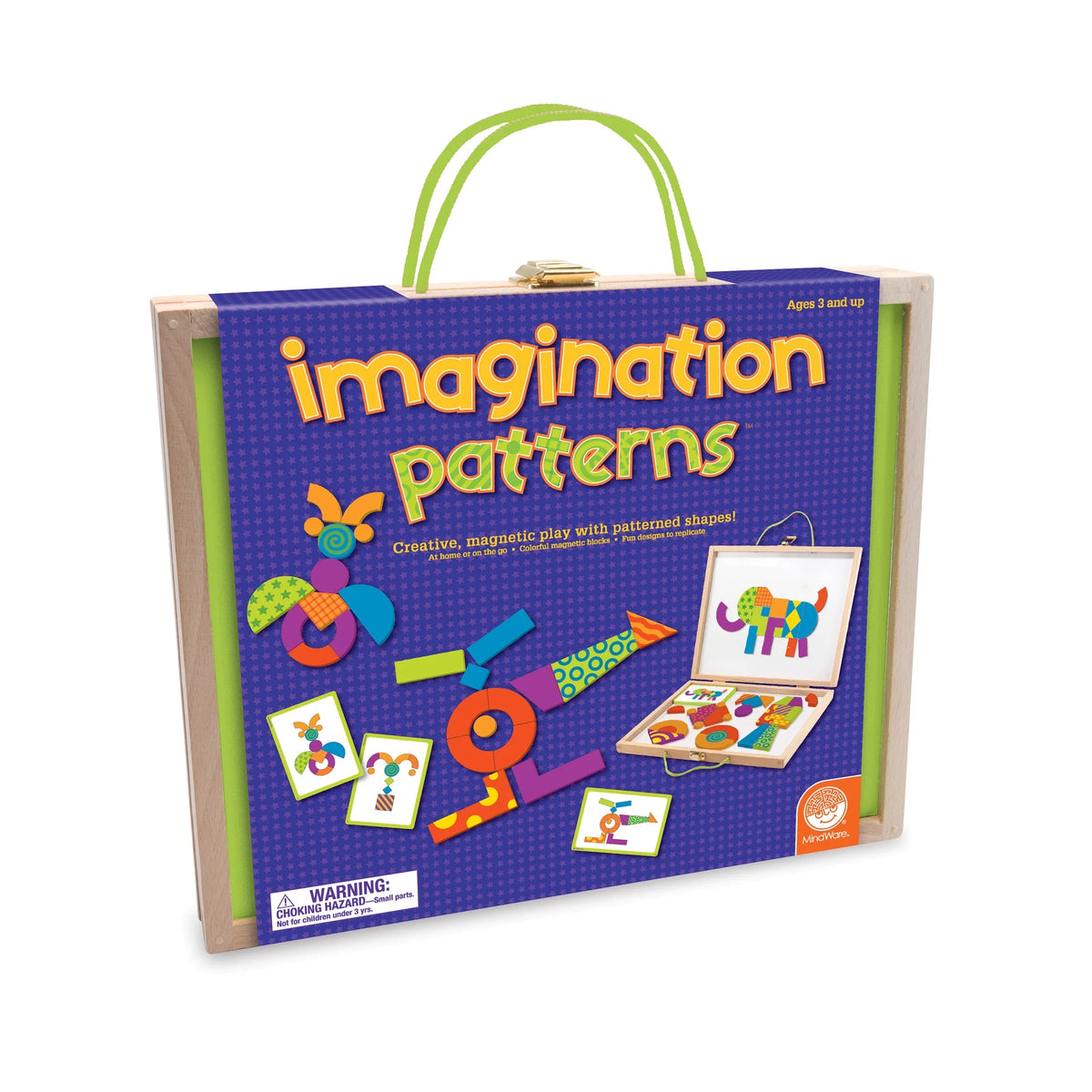 42 Brightly Colored Wooden Magnetic Blocks with 50 Puzzles V529