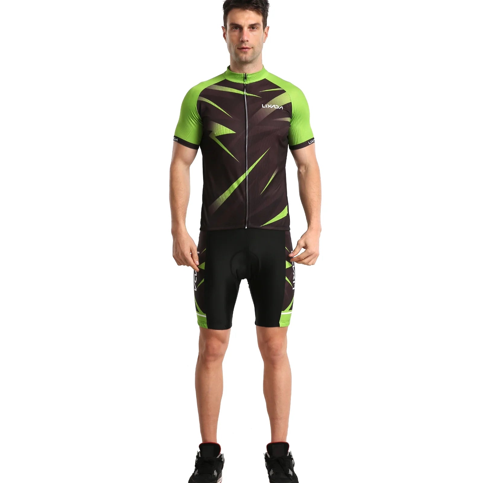 Men Cycling Jersey Short Sleeve Bike Shirt Padded Shorts MTB Clothing Suit Y27804
