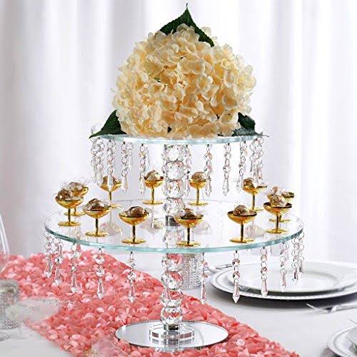 16x22 Round Crystal Glass Wedding Cake Riser Stand Y5808